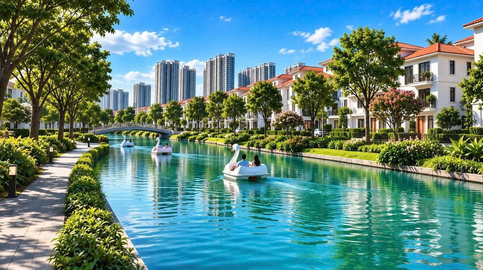Hồ thiên nga & quảng trường nước — Vinhomes King Park