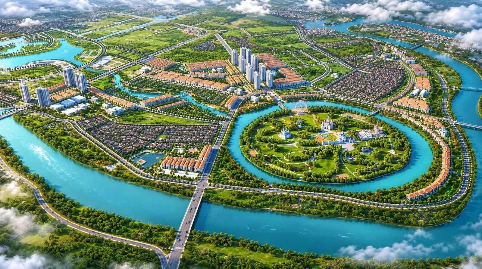 Công viên trung tâm & cầu vượt — Vinhomes King Park