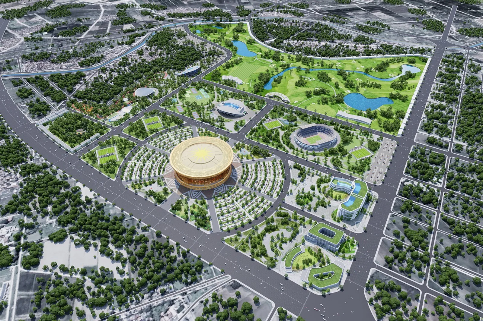 Khu liên hợp thể thao Vinhomes Global Sportia với sân vận động và nhà thi đấu trung tâm